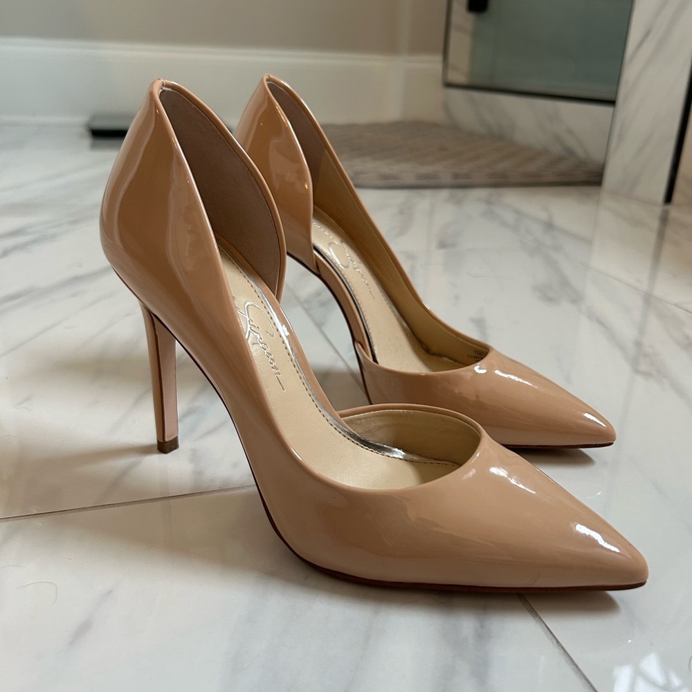 Jessica Simpson Nude Patent Leather Heels